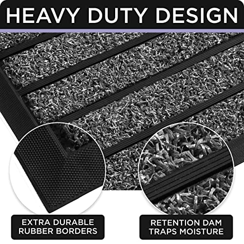 Ubdyo Extra Durable Door Mat Outside Entrance (30" x 17", Bright Grey) - color: Bright Grey, size: 30" x 17" (Rectangular)