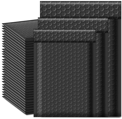 50 Pcs Bubble Mailers,Black Bubble Envelopes,Waterproof Self Seal Adhesive Shipping Bags,Poly Padded Envelopes,Bubble Padded Cushion Envelopes for Mailing Packing Small Business