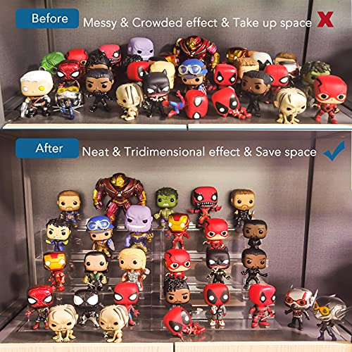 bigantss 12 Inch Acrylic Shelf for Perfume Organizer, 4 Tier Funko POP Shelves, Cologne Organizer Tiered Riser Display Stand, Acrylic Display for Decoration