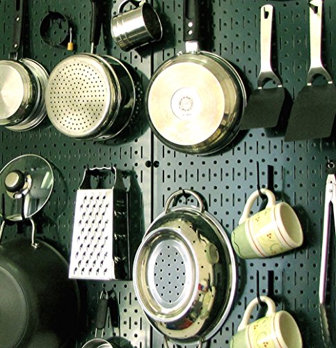 Wall Control Pegboard 32in x 16in Green Metal Pegboard Tool Board Panel - color: Green