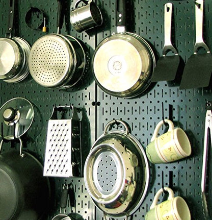 Wall Control Pegboard 32in x 16in Green Metal Pegboard Tool Board Panel - color: Green