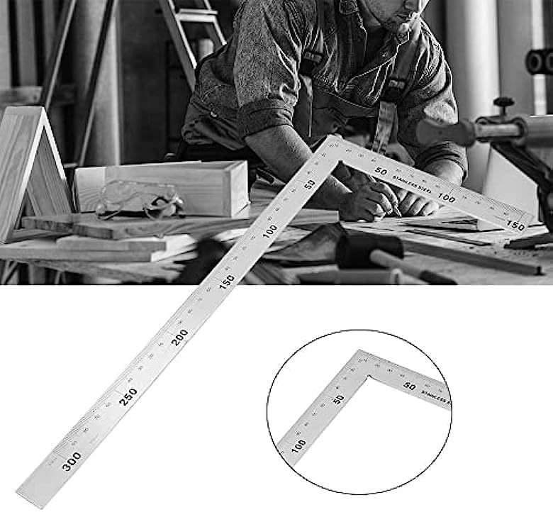 Utoolmart 150×300mm Stainless Steel L-Shape Right Angle Ruler - size: Stainless steel