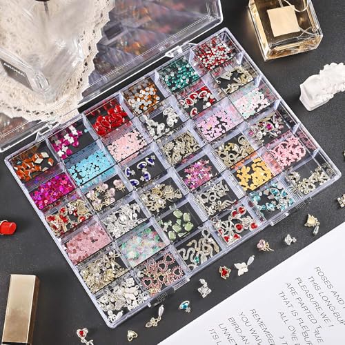 Noverlife 36 Grids Clear Plastic Organizer Boxes, Jewelry Storage Container - size: 36 Grids - 2 Packs
