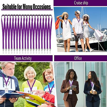 Patelai 120 Pcs Breakaway Lanyards with J Hook, Purple - color: Purple