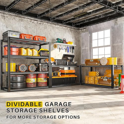 REIBII 40" W Storage Shelves with Wire Mesh Panels for Garage Organization - color: Black