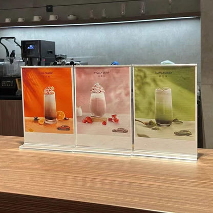 newnewshow 5x7 Acrylic Sign Holder 24 Pack, Double-Sided Display Stand, Plastic Card Holder for Business, Office, Party - size: 24 pack