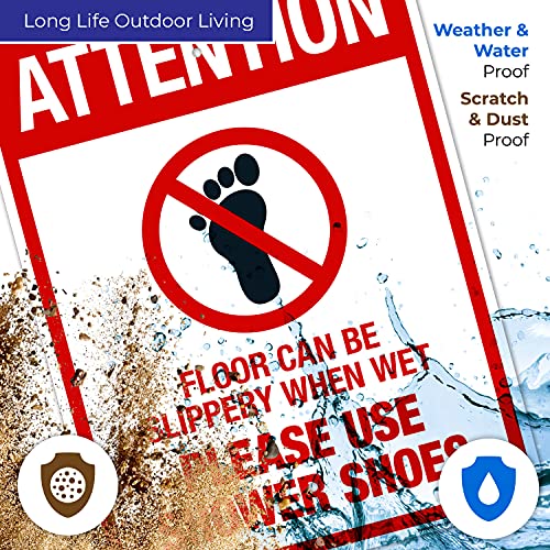 Floor Can Be Slippery When Wet Sign, - size: 18x24