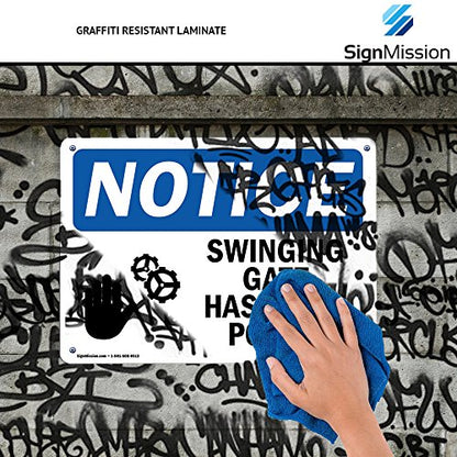 OSHA Notice Signs - Slippery Floor When Wet Or Cold Sign with Symbol | Extremely Durable Made in The USA Signs or Heavy Duty Vinyl Label | Protect Your Warehouse & Business - size: 10" X 7" Decal