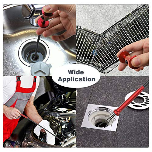 Housolution Grabber Tool Magnetic, Bendable Reacher with LED Lights, Red - color: Claw Grabber-red