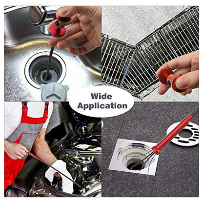 Housolution Grabber Tool Magnetic, Bendable Reacher with LED Lights, Red - color: Claw Grabber-red