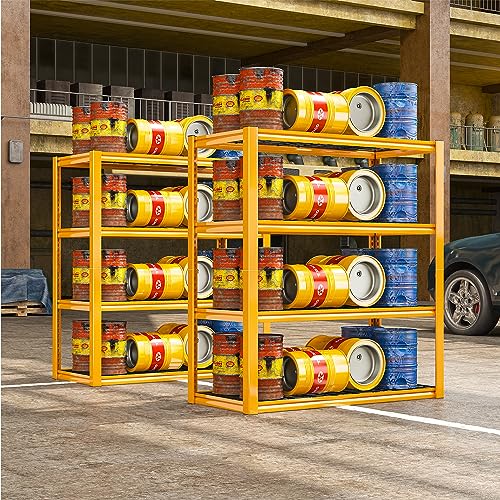 REIBII 40" W Yellow Garage Shelving with Double-Layer Frames for Homeowners - color: Orange