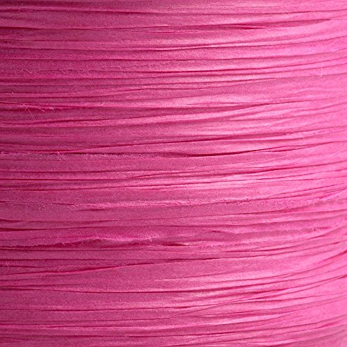 Italian Options Paper Raffia Ribbon 7mm x 100M - Fuchsia Pink - color: Fuchsia Pink