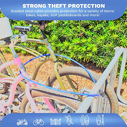 DocksLocks Weatherproof Straight Security Combination Bike Cable Lock, 20ft - size: 20ft