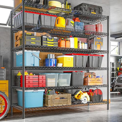 REIBII 6-Tier Heavy Duty Wire Shelving Unit, 3840LBS Storage Shelf Rack - size: 83"H x 55.5"W x 18"D