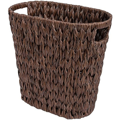 GRANNY SAYS Bedroom Trash Can, Wicker Waste Basket for Bathroom, Brown - color: Brown, size: Rectangular - 13"L x 7½"W x 12¼"H