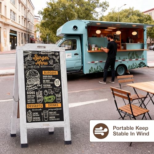Magnetic Portable A-Frame Chalkboard Signs, 40" × 20", White - color: A-portable-white