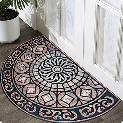 ubdyo Front Door Mat Outside Entrance - Brown, 23" x 36" - color: XL Brown Round