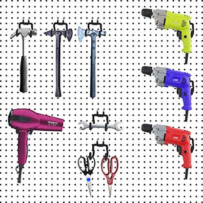 6PCS Pegboard Drill Holder Pegboard Hooks Pegboard Accessories for Tool,Accessory Storage,Jewelry Display,Craft Hobby Supplies in Places-Garage,Kitchen,Workbench,Basement,Craft Room,Shop