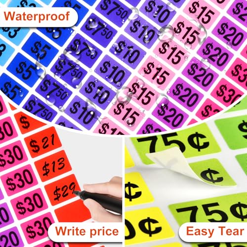 4500 Pcs Garage Sale Stickers, Yard Sale Price Stickers, Price Tag Labels Stickers for Yard Sale Supplies, Garage Sale Supplies, 1/2" X 3/4" Pricing Labels - style: B-4500 Pcs