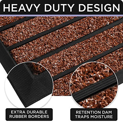 Ubdyo Extra Durable Door Mat Outside Entrance (30" x 17", Bright Burgundy) - color: Bright Burgundy, size: 30" x 17" (Rectangular)