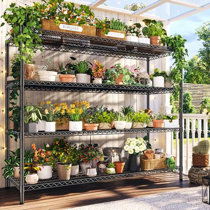 REIBII 60" W ×24" D×65.3" H, 4 Tier Wire Shelving 2878LBS Heavy Duty Steel Storage Rack Shelving Adjustable Shelves for Warehouses, Garages, Kitchens, and Commercial Spaces/Premium Wheels 2 Pack - size: 2 Set-60''W X 24'' D X 65.3'' H