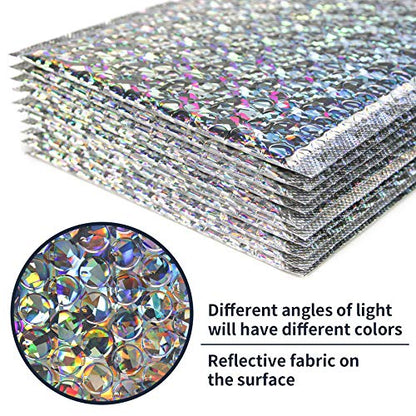 30Pcs 7x11Inch Holographic Bubble Mailers Self Seal Padded Envelopes Silver - color: Silver