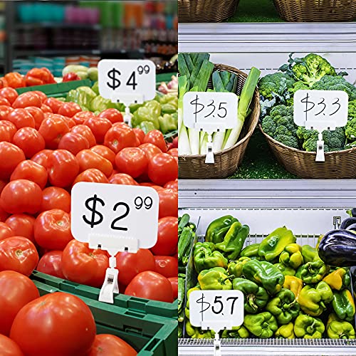 8pc 5.8 x 4.1” Chalkboard Sign with Clips, Double Sided Swivel Holder Clips - color: 8 5.8 x 4.1" White Clips