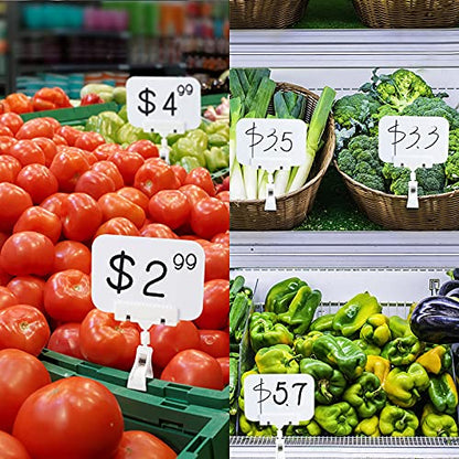 8pc 5.8 x 4.1” Chalkboard Sign with Clips, Double Sided Swivel Holder Clips - color: 8 5.8 x 4.1" White Clips