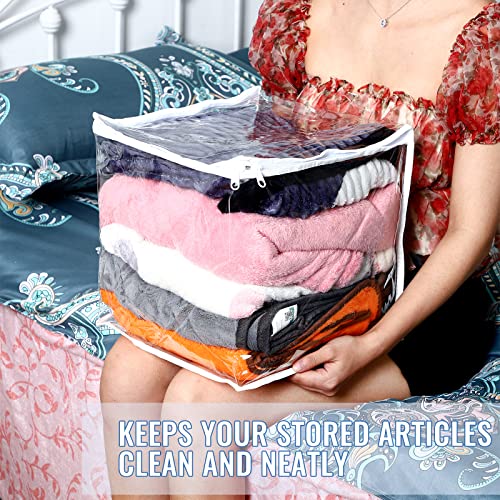 Shappy 6 Packs Clear Plastic Storage Bags with Zipper, 12 x 12 x 12 Inch - size: 12 x 12 x 12 Inch