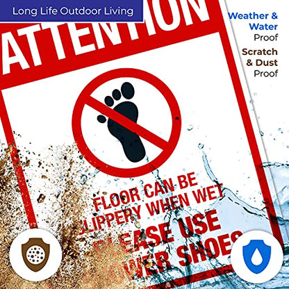Floor Can Be Slippery When Wet Sign, - size: 24x30