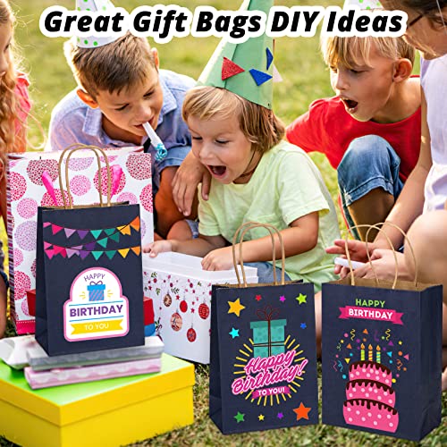 HavrePac 100 Pack Gift Bags with Handles 5.9x3.15x8.26 inch Dark Blue - color: Dark Blue