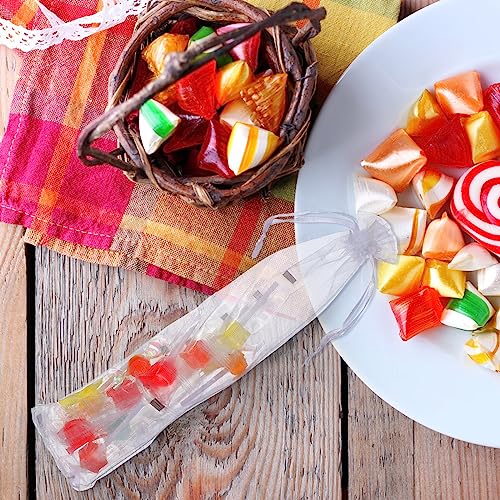 50Pcs White Organza Fan Bags, 2.36x10.24 Inches Large Drawstring Organza Bags Sheer Mesh Hand Fan Pouch with Drawstring Folding Hand Fan Pouches for Festival Wedding Party Favor, Party Supplies Candy Toys Jewelry & Treats - size: 1 Count (Pack of 50)