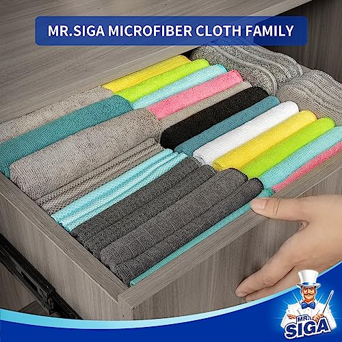 MR.SIGA Waffle Pattern Microfiber Cleaning Cloths, 6 Pack, Gray - color: Gray