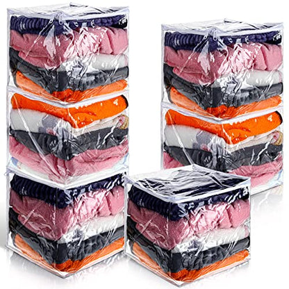 Shappy 6 Packs Clear Plastic Storage Bags with Zipper, 12 x 12 x 12 Inch - size: 12 x 12 x 12 Inch