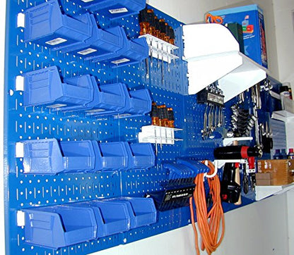 Wall Control Pegboard 32in x 16in Blue Metal Pegboard Tool Board Panel - color: Blue