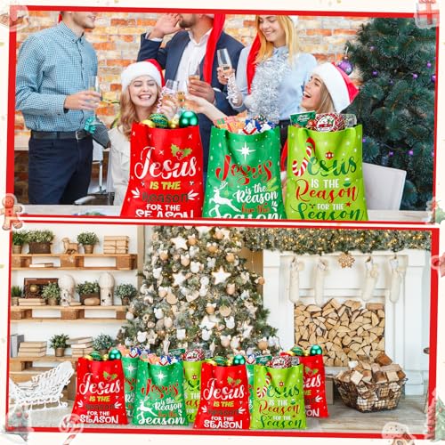Hosuly 15 Pcs Extra Large Christmas Gift Bag 15 x 17 in Non Woven Xmas Tote - style: Jesus is the Reason