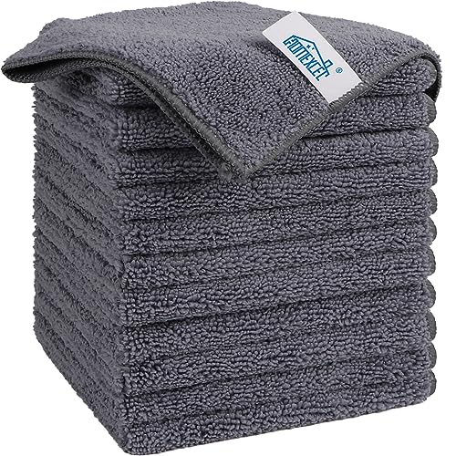 HOMEXCEL Grey Microfiber Cleaning Cloth, Microfiber Towels for Car, 12 Pack - color: Grey