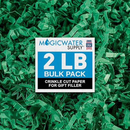 MagicWater Crinkle Cut Paper Gift Basket Filler - 2 LB - Green - color: Green