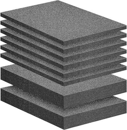 DECOHS 8 Pcs Polyurethane Foam Sheets- 2 Sizes Cuttable Foam Inserts for Cases- Packing Foam Pads for Toolbox Camera Storage and Crafts - size: 2 Sizes