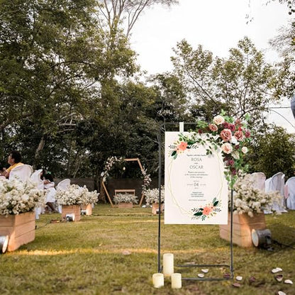 Adjustable Sign Holder, Heavy‑Duty Easel Stand, Wedding Sign Stand forWedding, Birthday, Baby Shower Events(Black M ) - color: Black, size: Flat-M