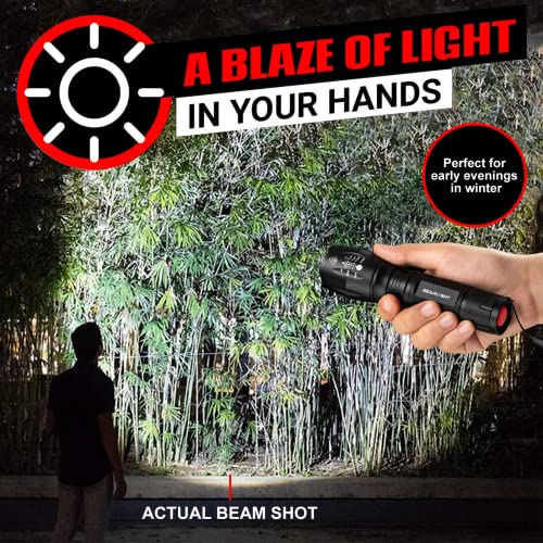 GearLight LED Flashlight High Lumens, Mini Tactical LED Flashlight 2 Pack, 5 Modes Zoomable Beam, Battery Powered for Camping, Hunting, Home & Emergency, Compact Small LED Flashlight (Yellow) - color: Yellow