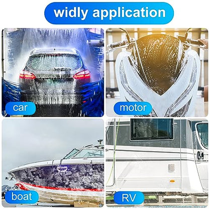 Vesici 4 Pcs Car Wash Brush Head with Soft Detailing Bristle Flow Thru Car Cleaning Brush Exterior Cars Wash Equipment for Auto Truck RV Boat Camper Washing, 10 Inch (Blue) - color: Blue