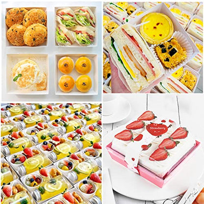 Ocmoiy Charcuterie Boxes with Clear Lids, 5 Inches, 50 Pack, Pink - color: Pink
