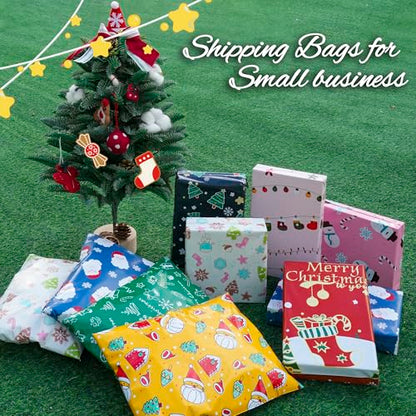 Christmas Poly Mailer 10x13 Inch 25 Pcs, Santa Claus and Snowflakes - color: Santa Claus and Snowflakes, size: 10x13 Inch 25Pcs