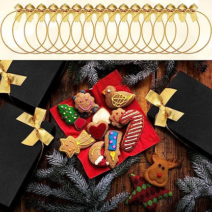 60 Pcs Elastic Bows for Gift Boxes Wrapping 15.74 Inches - color: Gold