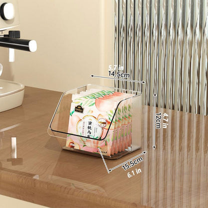 2-Tier Transparent Acrylic Small Items Storage Organizer Counter Stackable Wall Mounted Hanging Bins for Kitchen,Bathroom,Office Caddy (Transparent, 2-Tier)