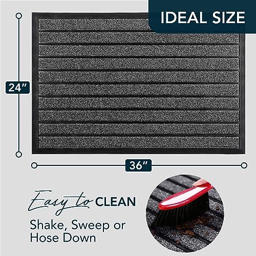 ubdyo Extra Durable Door Mat Outside Entrance (36" x 24", Bright Grey) - color: Bright Grey, size: 36" x 24" (Rectangular)