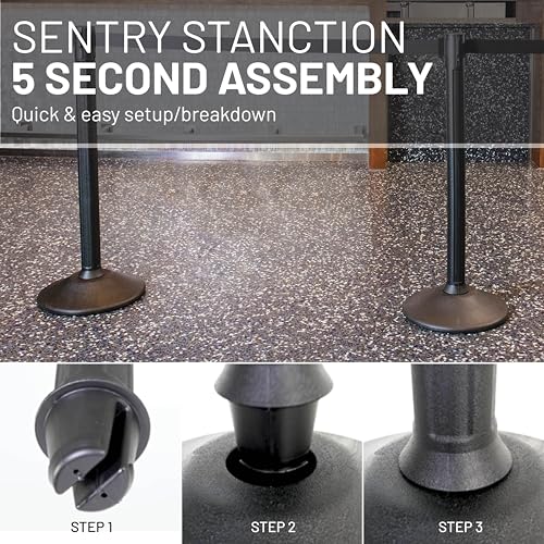 US Weight Sentry Stanchion – 6.5' Retractable Caution Belt (6-Pack) - color: Caution