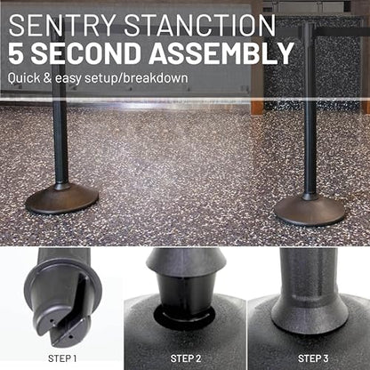 US Weight Sentry Stanchion – 6.5' Retractable Caution Belt (6-Pack) - color: Caution