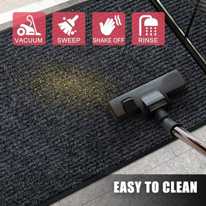 Kuyal Front Door Mat, 4'x8' Indoor Outdoor Entrance Mat - size: 48" x 96"